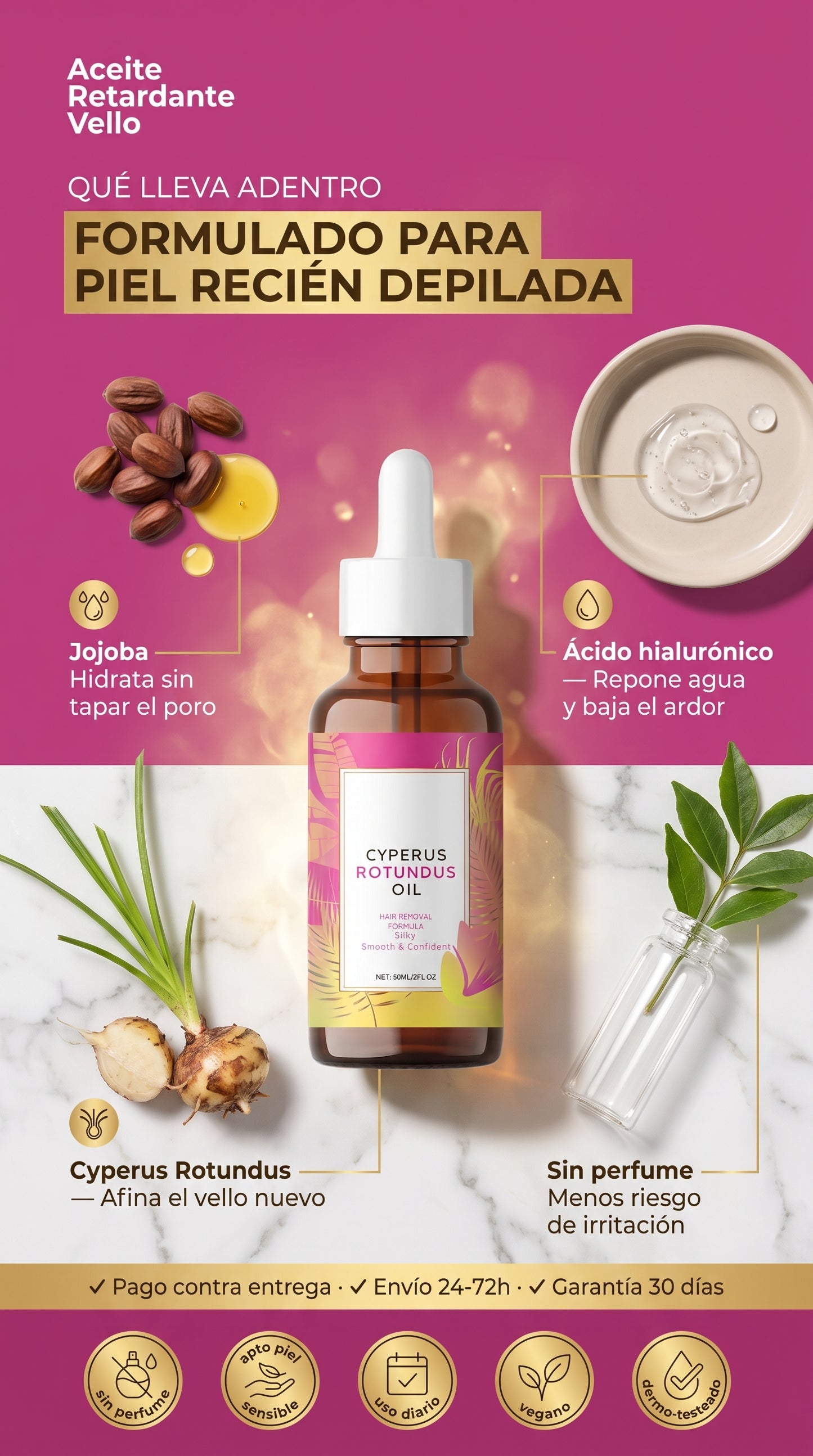 Aceite Retardante Vello — materials-ingredients