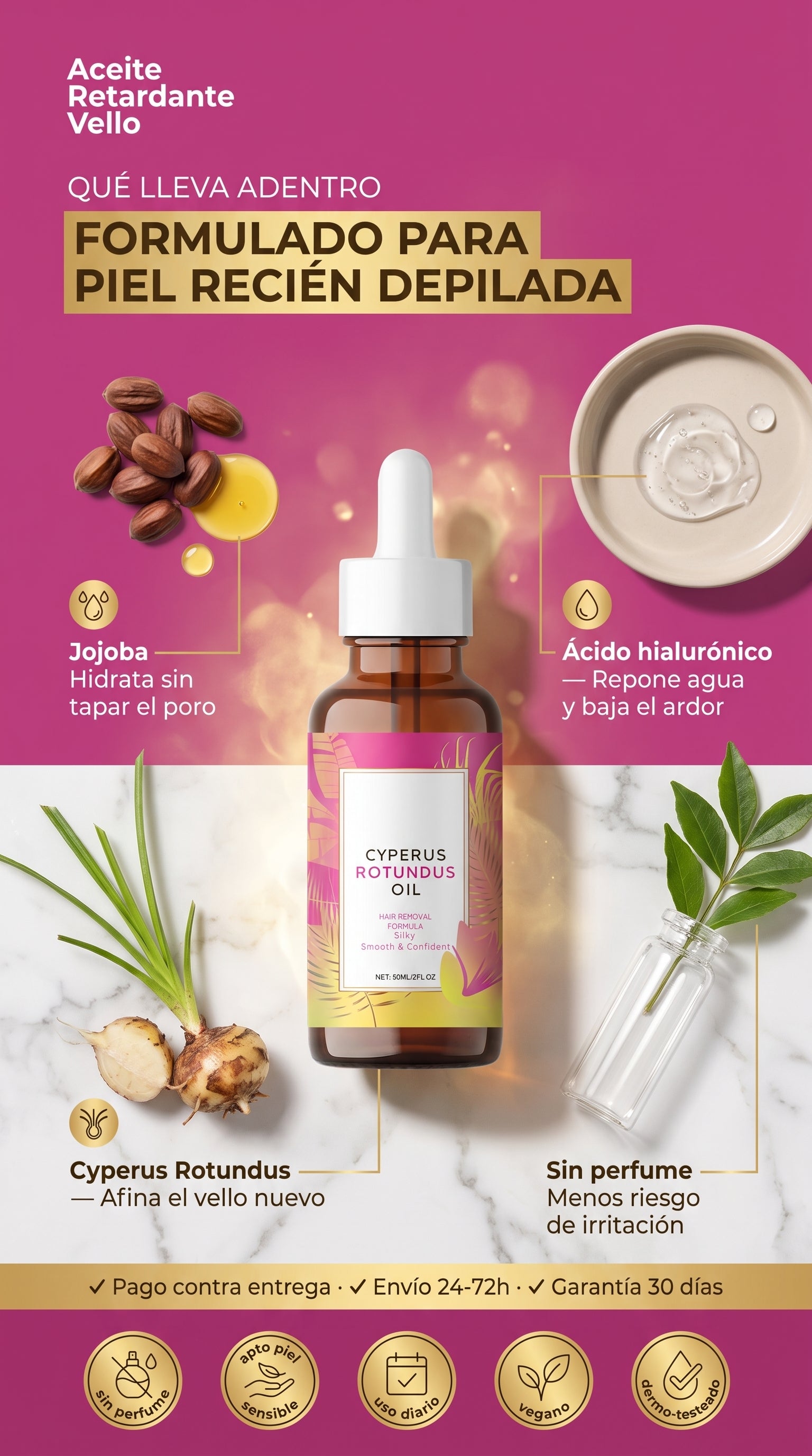 Aceite Retardante Vello — materials-ingredients