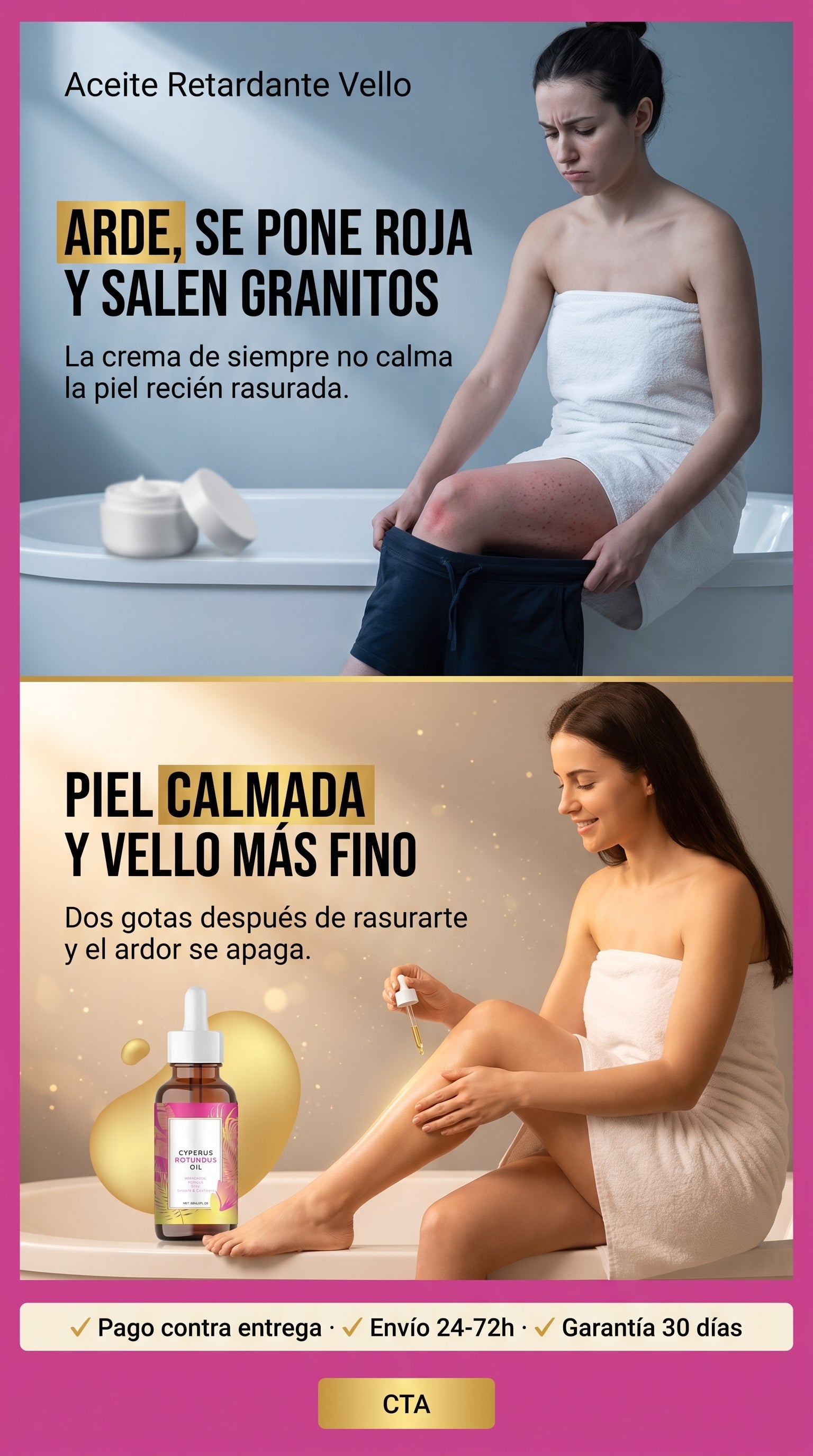 Aceite Retardante Vello — problem-solution